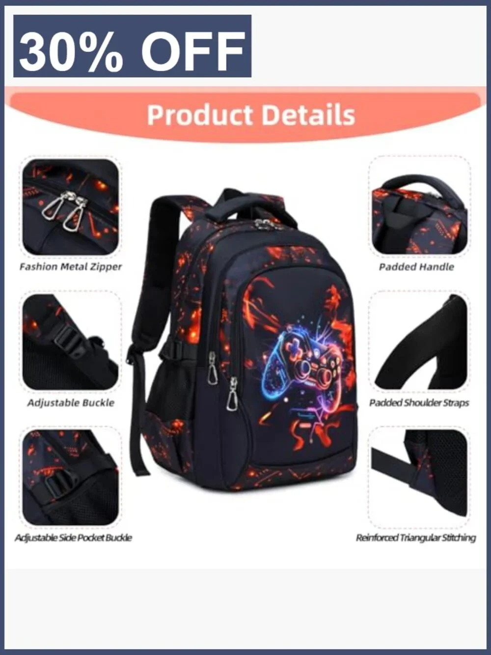 Kids Backpack for School Boys Waterproof Durable Bookbag Casual Travel Daypack